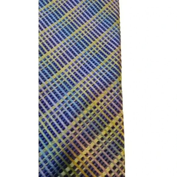 TED BAKER Blue Multicolor Geometric Stripe Silk Tie Neck Tie Neckwear USA - Picture 2 of 12